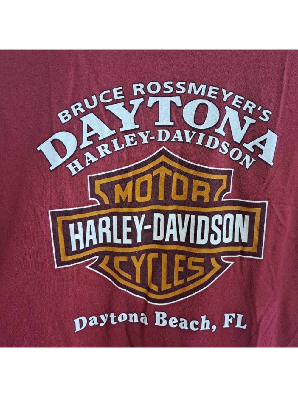 Harley-Davidson Men's L Short Sleeve Burgundy T-Shirt Rossmeyer's Daytona FL
